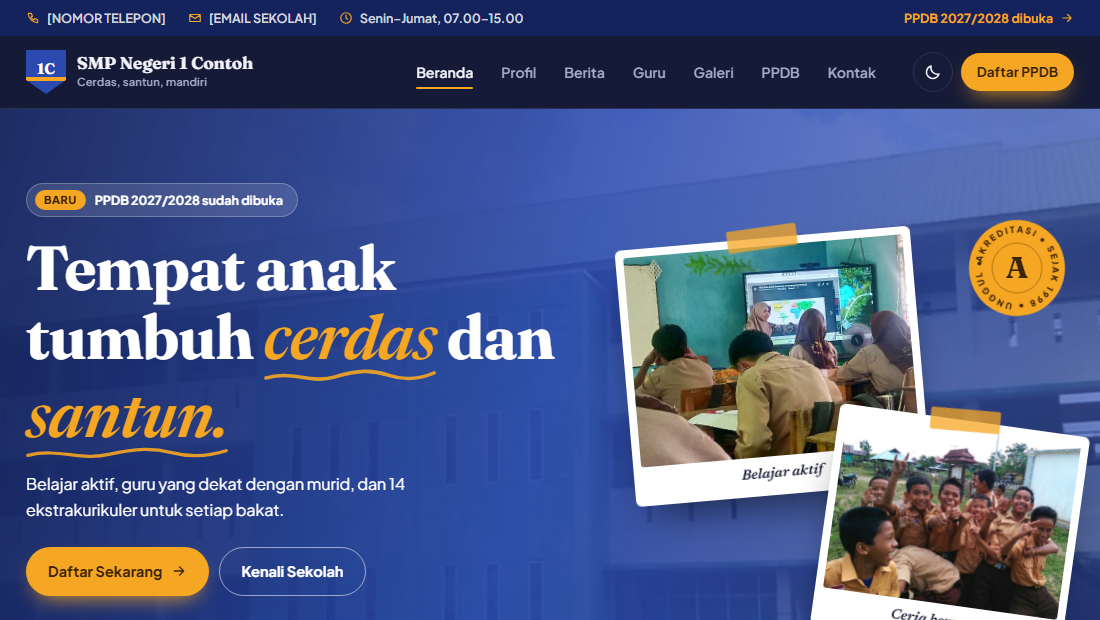Pratinjau tema Cendekia
